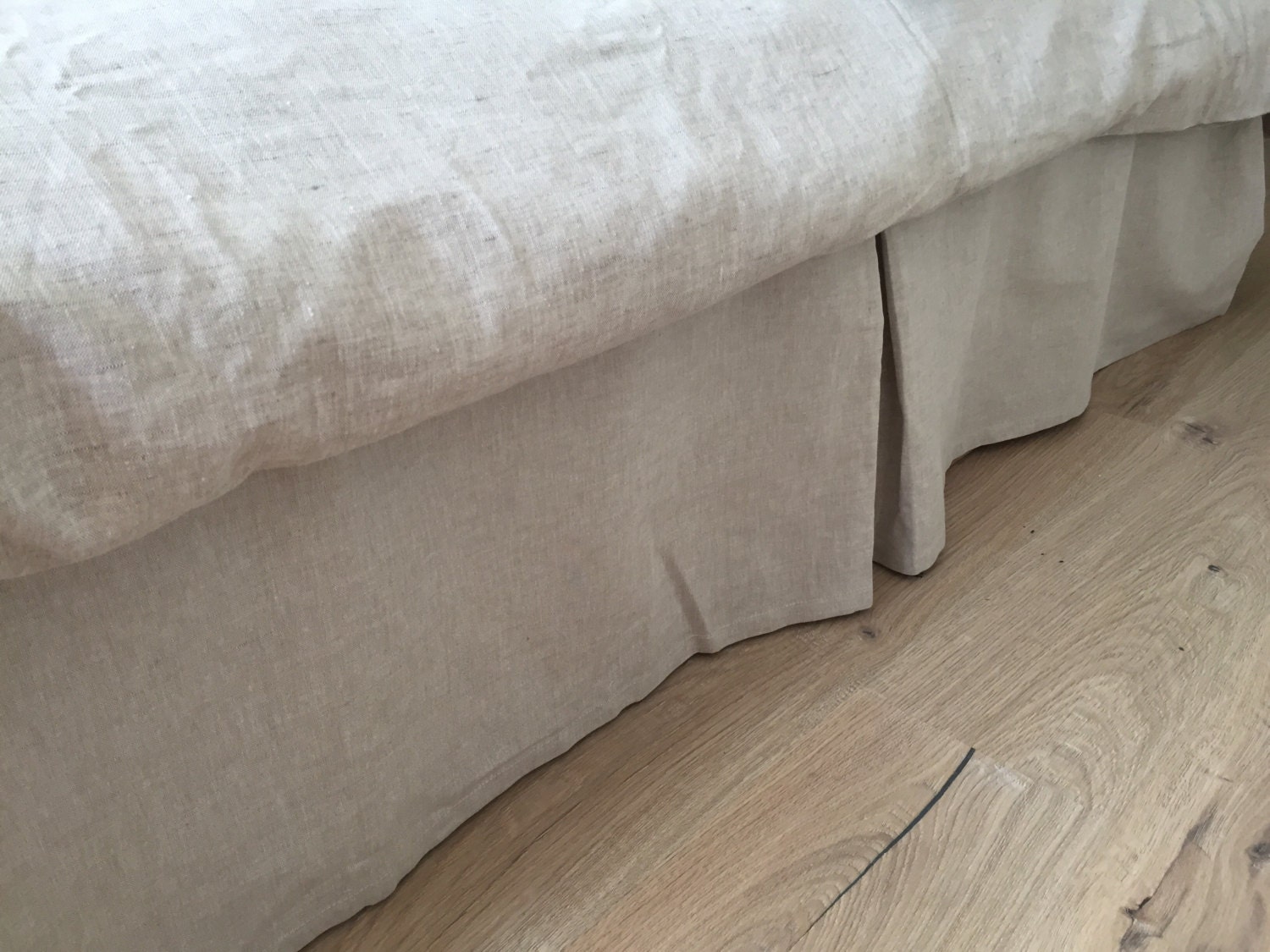Tailored linen bed skirt queen bedskirt bed valance linen Etsy