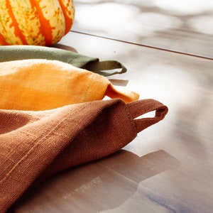 2pcs Linen Tea Towels in Vibrant Colors Kitchen Linen Towel Gift Fall Decor image 4