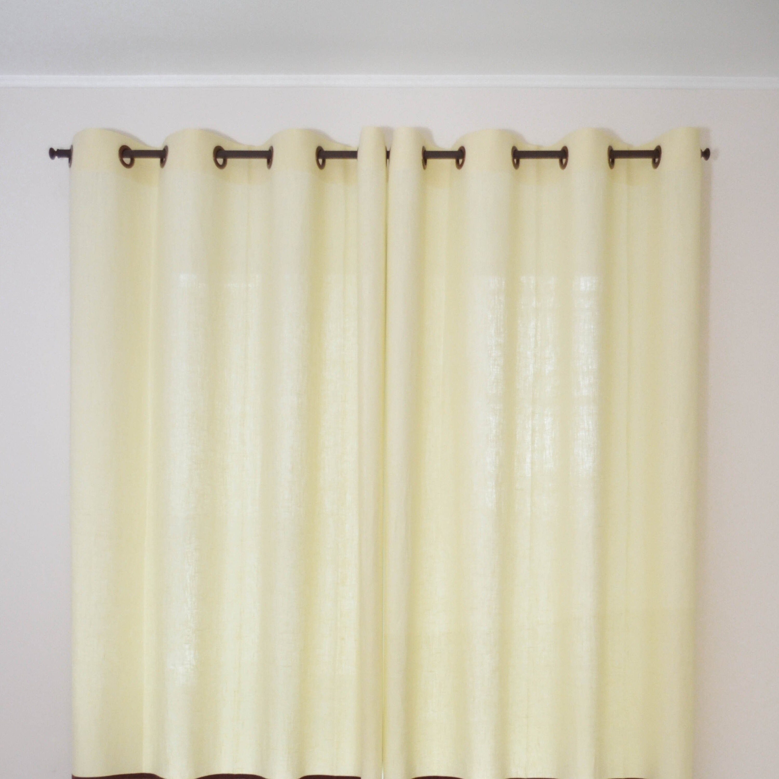 Panneau de Rideau en Lin d'œillet avec Doublure Coton - Traitements Fenêtre Écologique Rideaux Supér