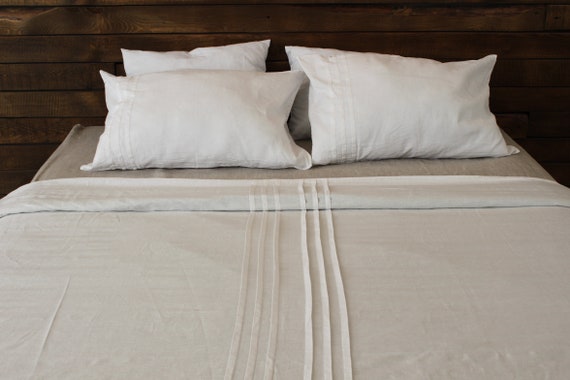 Sale White Linen Duvet Cover With Pleats Duvet Cover Twin Etsy