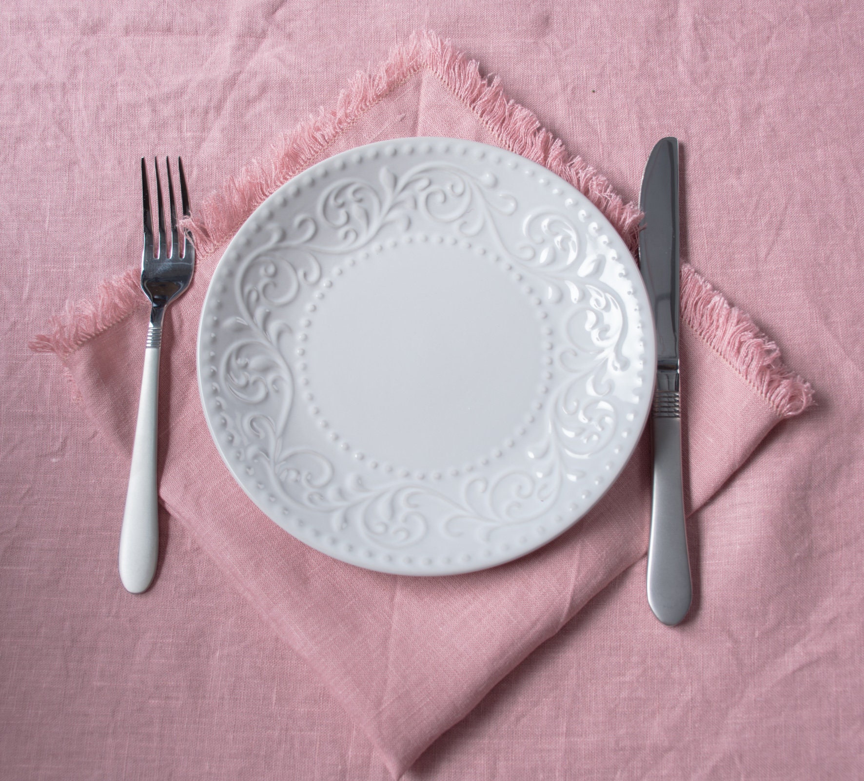 Serviette en Tissu Rose - Décoration de Table Mariage Serviettes Vrac Lin Gros