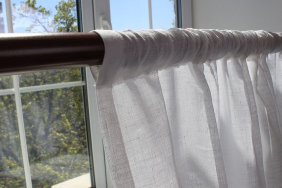 Rod Pocket Linen Drapes With Blackout Lining 53 X Etsy