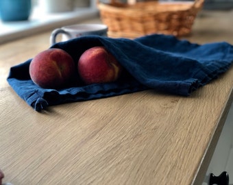 2pcs Natural Pure Linen Tea Towel  - Organic White Dish Towel - Kitchen Linen Towel Gift - Eco Hand Towel