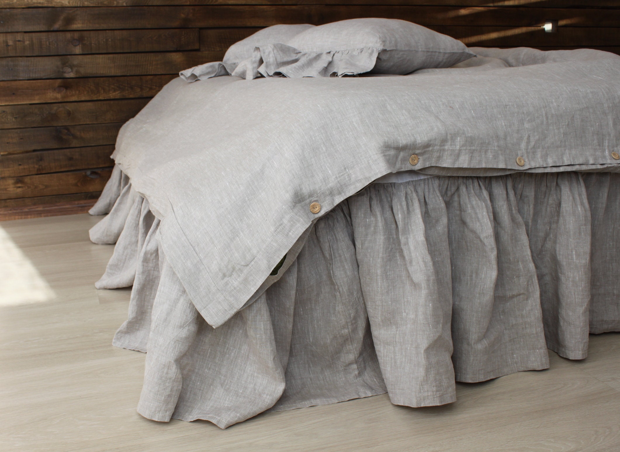 Linen bed skirt 18 drop cheap