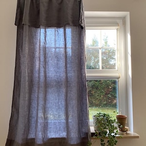 Linen Curtain for Rings and Clips  - 49&#39;&#39; Width, Custom Length - Drop Cloth Linen Curtains