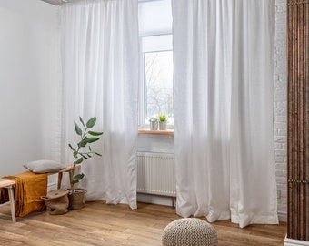 Rod pocket linen drapes, with blackout lining,  49" X 66''/84''/90''/96"/110''/118'' height, pure linen curtain panels