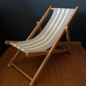 Vintage French small deckchair