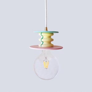 Yellow, Pink and Green Suspension Lamp Frutti Small Colorful Pendant Light image 2