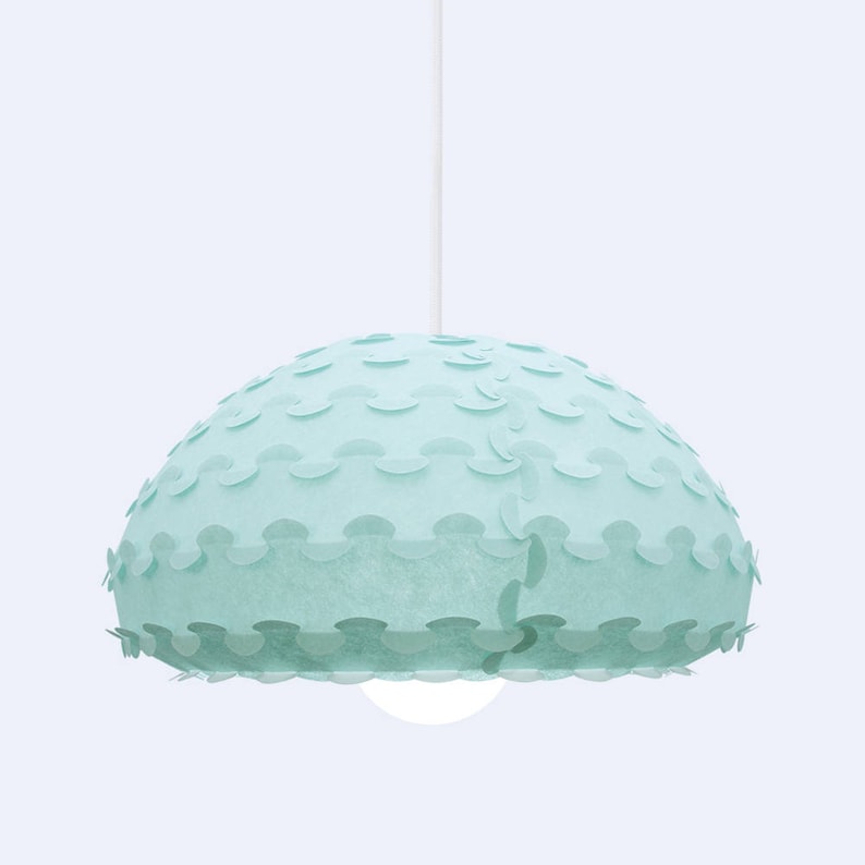 Mint Green Paper Pendant Lamp Kasa M Light image 4