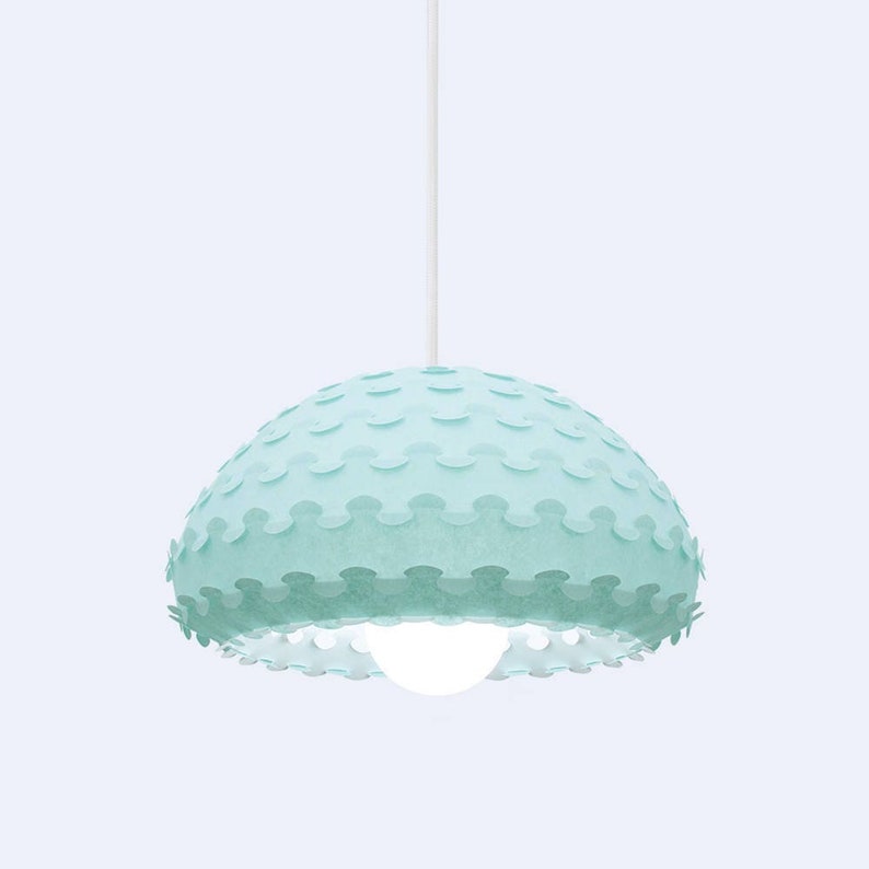 Mint Green Paper Pendant Lamp Kasa M Light image 1