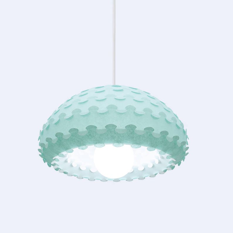 Mint Green Paper Pendant Lamp Kasa M Light image 3