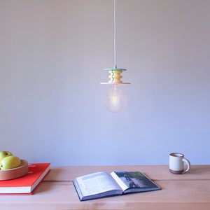 Yellow, Pink and Green Suspension Lamp Frutti Small Colorful Pendant Light image 3