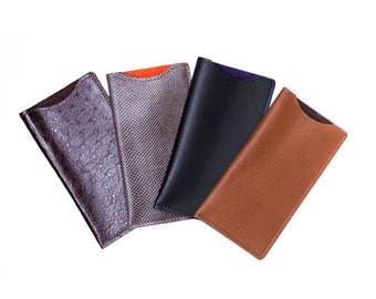 Sunglasses Case / Pouch with Leather Outer and Suede inner  - Various Leathers Available - DORNEY HANDMADE