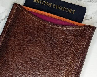 Double Dual-Passport Sleeve to Hold Two Passports - DORNEY Premium Leather and Suede-Lined