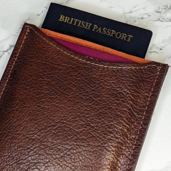 Double Dual-Passport Sleeve to Hold Two Passports - DORNEY Premium Leather and Suede-Lined