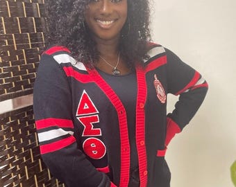 Delta Sigma Theta Striped Sleeve Cardigan