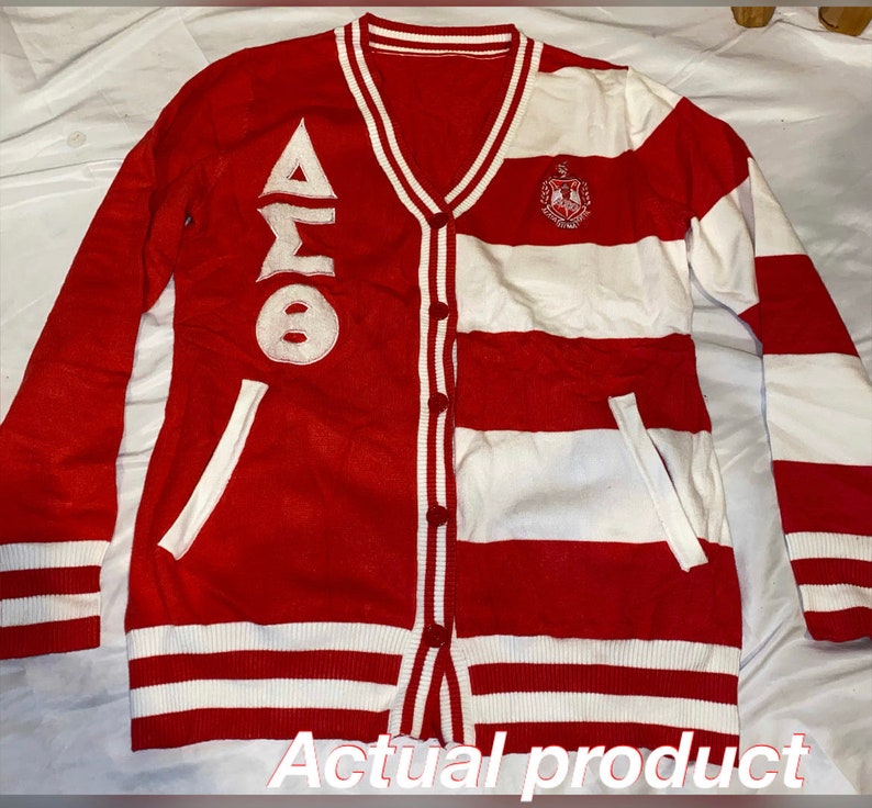 Delta Sigma Theta Cardigan, cardigan, long sweater, original design, DST, diva cardigan image 2