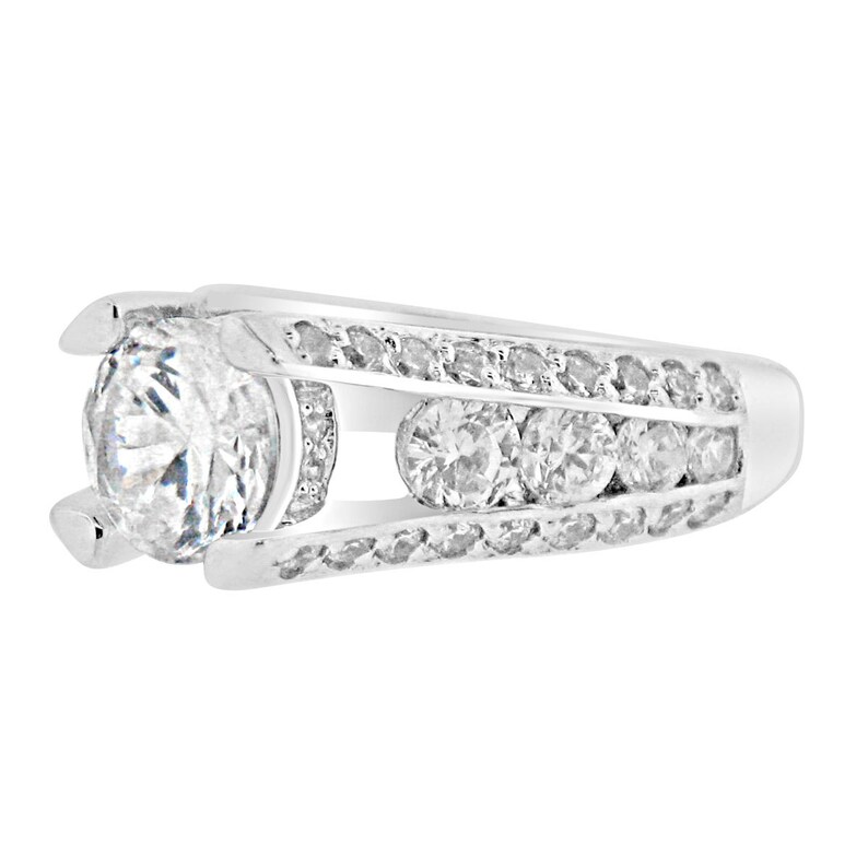 2 Carat CZ Engagement Ring Cubic Zirconia with Sterling Etsy