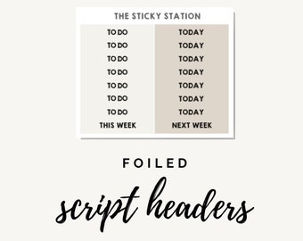 FOILED Script Headers - Customizable