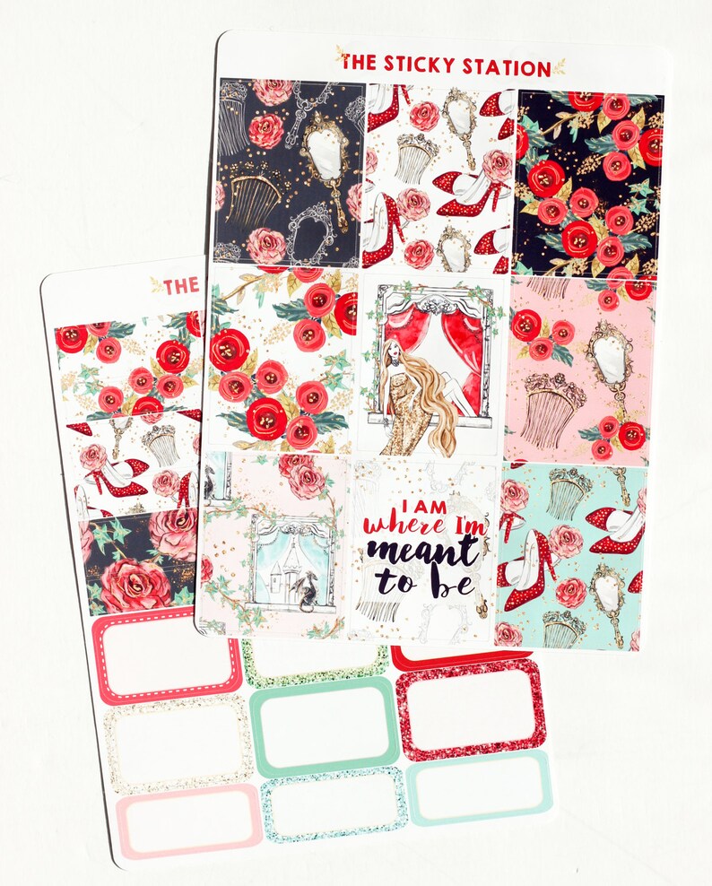 Rapunzel Roses Kit: VERTICAL Planner Sticker Kit image 3