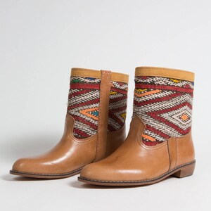 Kilim boots havana orange red. Ref: MCC2-42