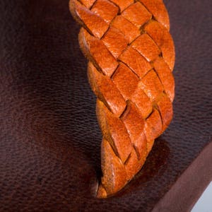 Tongs Tresse Orange tout cuir pour homme image 2