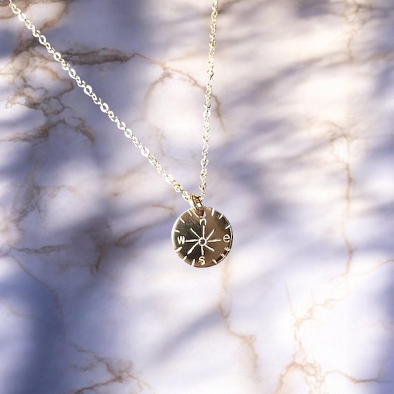 Compass Necklace • 14k Gold Fill or Sterling Silver • Adventure & Exploration Jewelry
