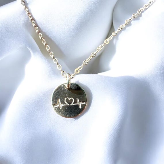 Heartbeat necklace- gift for med school graduate- pulse jewelry- waterproof jewelry- 925 sterling silver- personalized doctor gift