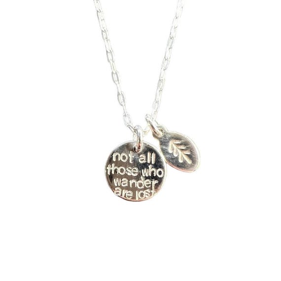 Not All Those Who Wander Are Lost Necklace • Dainty Adventure Jewelry • Minimalist Nature Pendant • Gold Fill or Sterling Silver