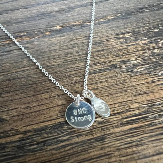 WNC Strong necklace - WNC relief fundraiser necklace- WNC hurricane relief-  wnc jewelry-hurricane helene donation