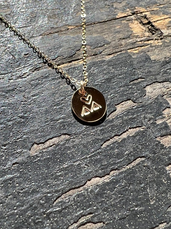 mountains with heart necklace - dainty mountain necklace - mountain bride necklace - gift for girlfriend - mountain wedding gift