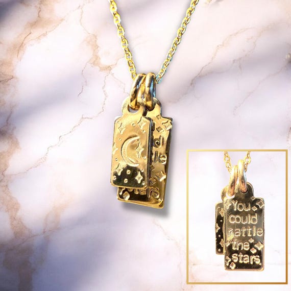 You Could Rattle the Stars Necklace • Sarah J Maas Quote Jewelry • Crescent City Pendant • Custom Literary Gift • 14k Gold Fill or Silver