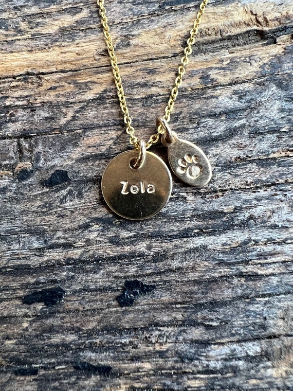pet name necklace - custom pet name jewelry - custom cat name charm - minimalist dog name jewelry -waterproof dog necklace- gift for dog mom