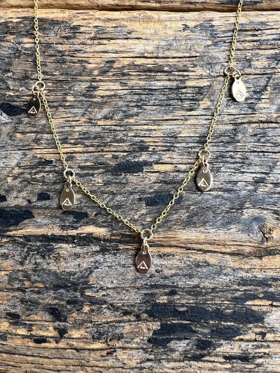 Dainty mountain necklace- mountain layering necklace- minimalist nature charm jewelry- waterproof jewelry- mountain girl necklace