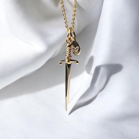 Sword and Heart Necklace • Women’s Empowerment Jewelry • Goddess Warrior Pendant • Strength and Protection Necklace • Mixed Metal Necklace