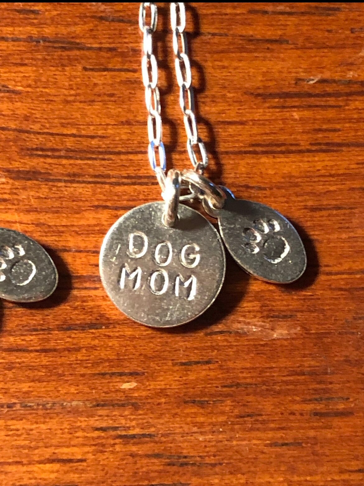 Sterling Silver Dog Mom Necklace With Tiny Paw Charm Etsy UK