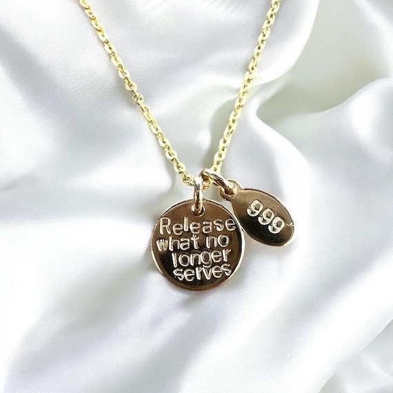 Release What No Longer Serves Necklace • 999 Angel Number • Letting Go Jewelry • 14k Gold Fill or Sterling Silver