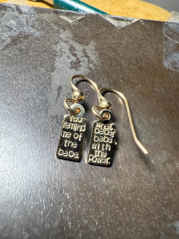 You Remind Me of the Babe Earrings • Labyrinth Movie Quote • David Bowie Fan Gift • Funny 80s Pop Culture Jewelry • 14k Gold Fill or Silver