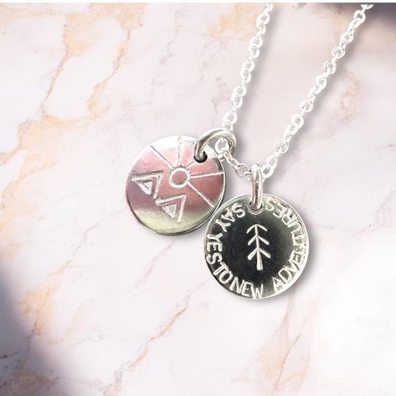 Say Yes to New Adventures Necklace • Dainty Adventure Jewelry • Minimalist Travel Pendant • Gold Fill or Sterling Silver