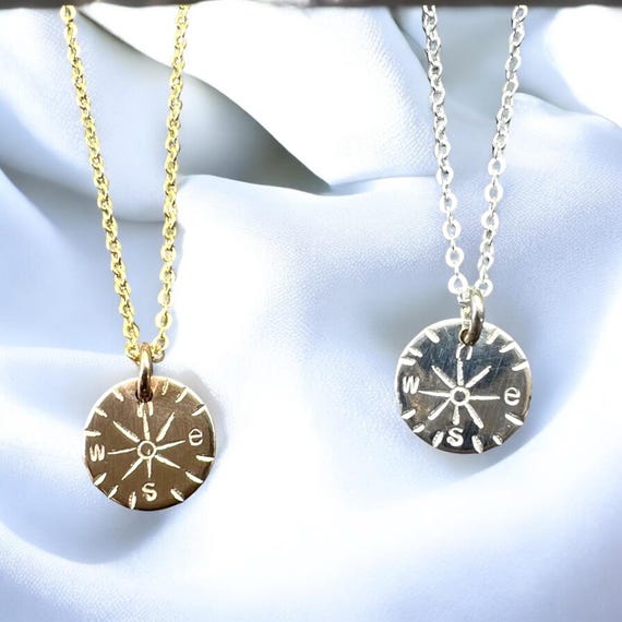 Compass Necklace • 14k Gold Fill or Sterling Silver • Adventure & Exploration Jewelry