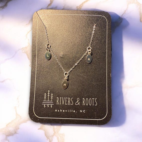Kids Name Necklace for Mom • Custom Gold or Silver Initial Charms • Personalized Gift for Her