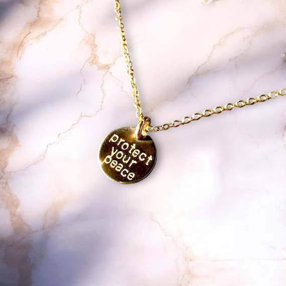 Protect your Peace Necklace • 14k Gold Fill or Sterling Silver • Mindfulness & Self-Care Jewelry