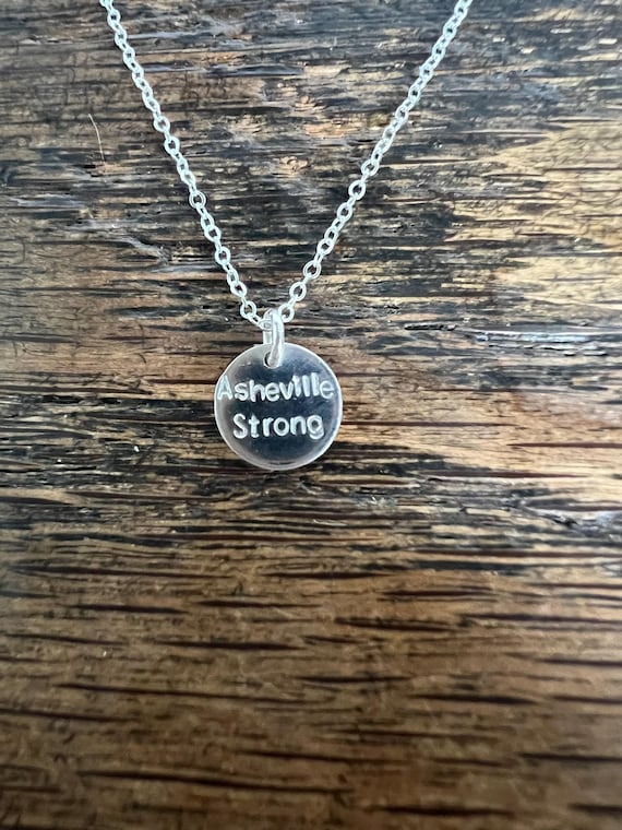 Asheville Strong necklace - asheville relief fundraiser necklace- asheville nc artist relief- asheville nc jewelry-hurricane helene donation