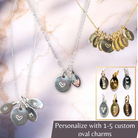 Custom Heart Disc Necklace • Mom or Grandma Necklace • Personalized Mother’s Day Gift • Gold Fill or Sterling Silver