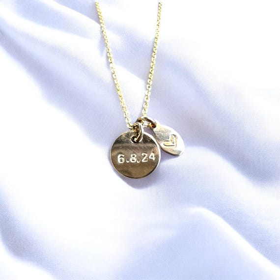 Custom Date Necklace • Personalized Anniversary Jewelry • Minimalist Gold or Silver Keepsake • Wedding or Special Date Gift for Her