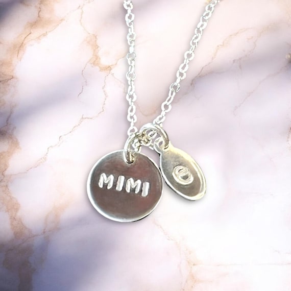 Mimi Custom Name Necklace • Dainty Family Initial Jewelry • Personalized Grandmother Pendant • Gold Fill or Sterling Silver
