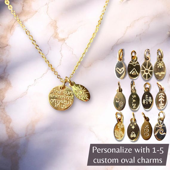 The Sun Shines Not on Us but in Us (John Muir) Necklace • 14k Gold Fill or Sterling Silver • Mountain & Sun Charm (16”, 18”, or 20”)