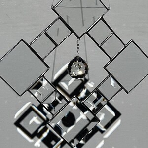 Crystal Window ~ Beveled Sun Catcher with a 40mm Aurora Borealis Crystal