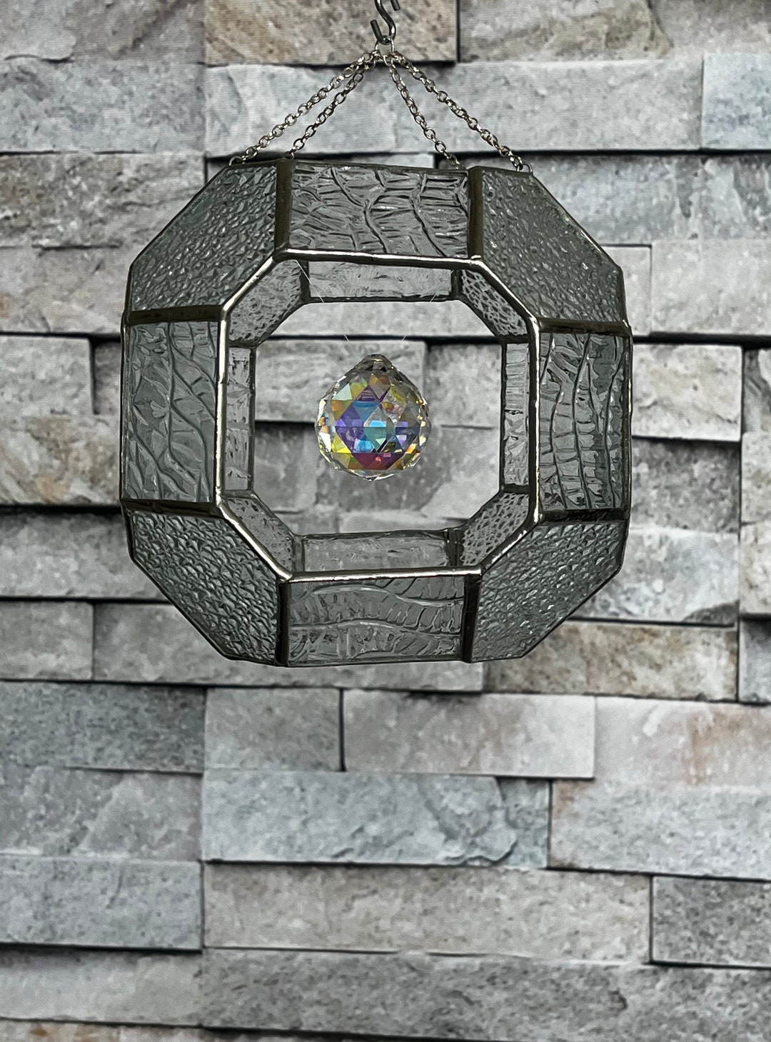 Star Gazing ~ Large Textured Glass Orb With 40mm Aurora Borealis ...