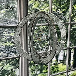 Sunscapes ~ Large Round Textured Clear Orb with 40mm Crystal Prism